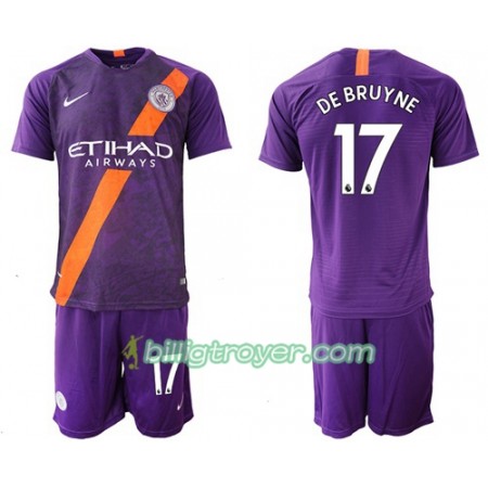 Billige Fotballdrakter Manchester City De Bruyne 17 Barn Tredjedraktsett 2018/19 Kortermet